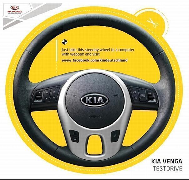 Das Venga-Lenkrad muss man sich ausdrucken und ausschneiden. Foto. Kia/ Auto-Reporter.NET